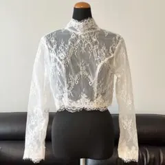 malion vintageレース編み クロップドジャケット カーディガン - メルカリ