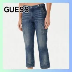 美品　ゲス　GUESS カーゴデニムパンツ　ジーンズ　ストレート　7分丈　Mのサムネイル