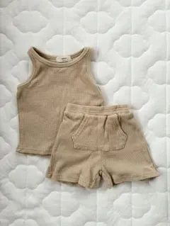 80-90cm 韓国子ども服 amigo ワッフル セットアップのサムネイル