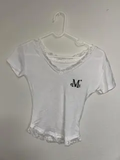 MUCENT セニアレースVネック半袖Tシャツ