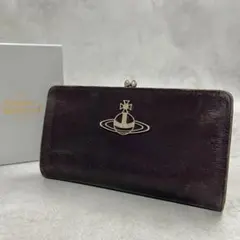 Vivienne Westwood レザー がま口 パープル 長財布 9558のサムネイル