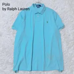 ポロバイラルフローレン ポロシャツ ブルー XXL ワンポイント カジュアル