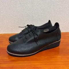 フィグリーノ レースアップシューズ 23cm 黒 ブラック 本革 レザー