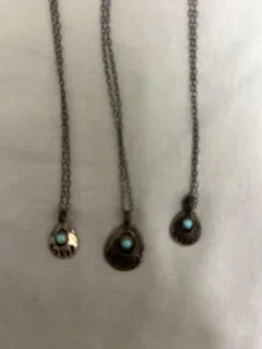ターコイズ付き3連ネックレス　インディアンジュエリー