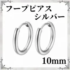 シルバー　10mm　フープピアス ステンレス 2個 メンズ　リング
