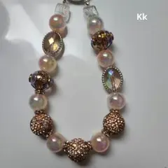 キラキラビーズ携帯ストラップ、キーリング、キーホルダー