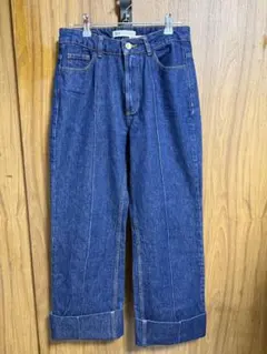 ZARA ハイライズ ワイドレッグ デニムパンツ