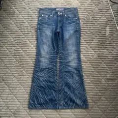 00's vintage デザイン　フレア　デニム　パンツ　y2k グランジ