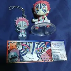 鬼滅の刃 猗窩座 フィギュア＆アクリルキーホルダー＆ステッカーセット