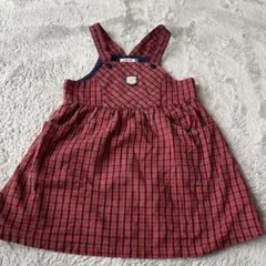 Familiar チェック柄 ジャンバースカート 120