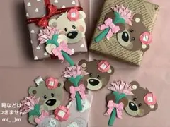 折り紙 ハンドメイド くまのカーネーション②