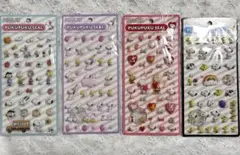 スヌーピー ぷくぷくシール ブルー レッド パープル ブラック 立体シール