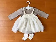 petit main ロンパース＆チュールチュニック＆靴下セット　80サイズ
