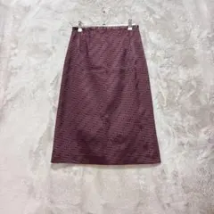 RAILROAD♡膝下丈 台形スカート 幾何学模様 光沢 バックジップ 40