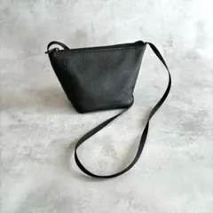 美品】ハッシュタグ HushTug 巾着レザーバッグ ブラック ミニバッグ