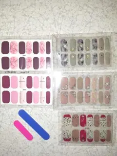 まとめ売り　5枚　ジェルネイルシール3枚　ネイルシール　2枚　ネイルファイルつき