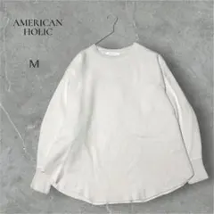 【アメリカンホリック】クルーネックニットアイボリー M サイズのサムネイル