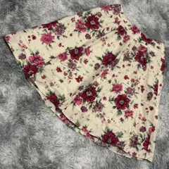 【美品】ローラ アシュレイ（11）フレア ひざ丈スカート 花柄 リバティ