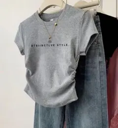 SHEIN✺ロゴTシャツ✺グレー✺Sサイズ
