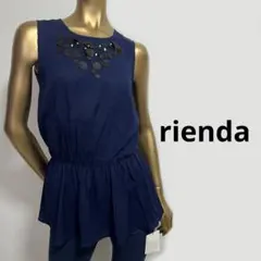 【5378】rienda ノースリーブ チェニック S ネイビーのサムネイル