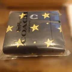 【新品未使用】COACH 星柄 二つ折り財布 黒