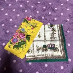 しろみ様専用　KENZOと馬車デザインのハンカチ　2枚セット