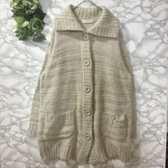 B.K.M.S. ベージュ ニットカーディガン 3L ゆったり 大きめ