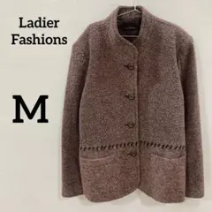 【Ladier Fashions】ブークレジャケット ウール調 ノーカラーのサムネイル