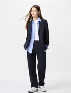 ユニクロ　ドライスウェットパンツ　タック入り　ネイビー　レディース　XL