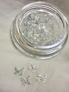 蝶形グリッター ネイルパーツ 蝶々ホログラム