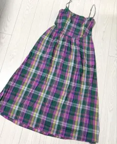 GAP チェックワンピース　キャミロングワンピース　未使用