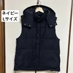 THE SHOP TK メンズ 中綿ベスト フード付　ネイビー Lサイズ