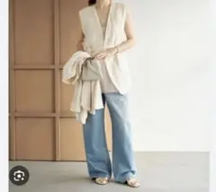【タグ付き未使用】25SS conte シアーノーカラージャケット辺見エミリ 新品未使用タグ付】<conte>シアー ノーカラージャケット辺見えみり