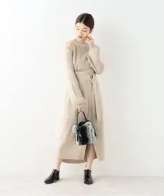 NOBLE 【STAIR】別注スリットニット ナチュラル