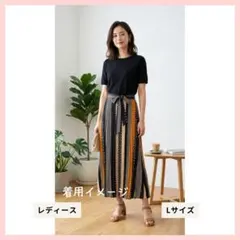 【新品】幾何学柄ドッキングワンピース Lサイズ