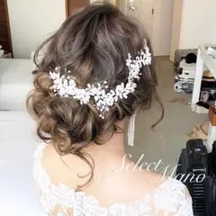 数量限定✨ 小枝 クリスタル ビジュー シルバー ヘアアクセサリー結婚式髪飾り