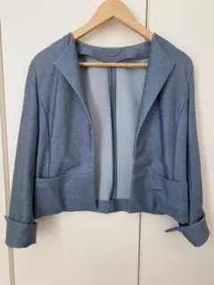 【ROPEロペ】ノーカラージャケット　ライトブルーのサムネイル
