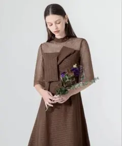 【LEJA】【定価21,700円】ビスチェ風切り替え　ワッフル生地ドレス