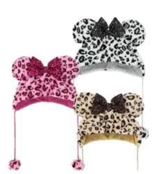 ディズニー ファンキャップ 白 ピンク ブラウンヒョウ柄 3点セット