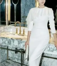 パーティードレス フォーマル ワンピース ホワイト レース