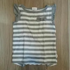 ノースリーブ　レース　ボーダー