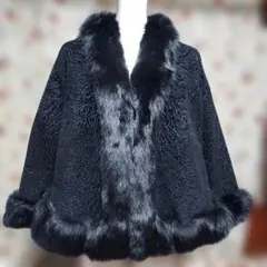 新品未使用✨SAGA FURS ポンチョ ケープコート ブラック アルパカ