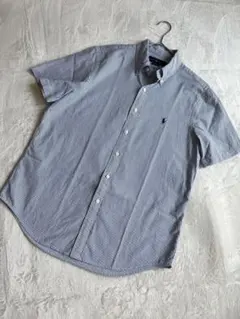 [美品]Ralph Lauren M ストライプ 半袖シャツ　サッカー生地