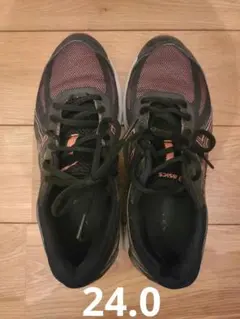 ASICS ランニングシューズ ブラック/ピンク