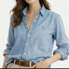 【美品】✨ ポロラルフローレン　ダンガリーシャツ　マルチポニー　L