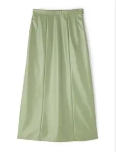 合成皮革 ライトグリーン ロングスカート