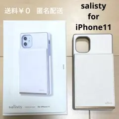 salisty iPhone11 ケース バイカラー カード入れ 背面収納 白のサムネイル