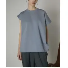 美品♡セオリー 洗えるフレンチスリーブブラウス ラベンダー24SS 