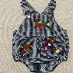 MIKI HOUSE ストライプオーバーオール　ダルマオール