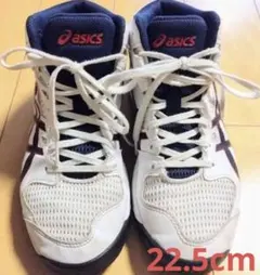asics バスケットボールシューズ 白/ネイビー ミッドカット